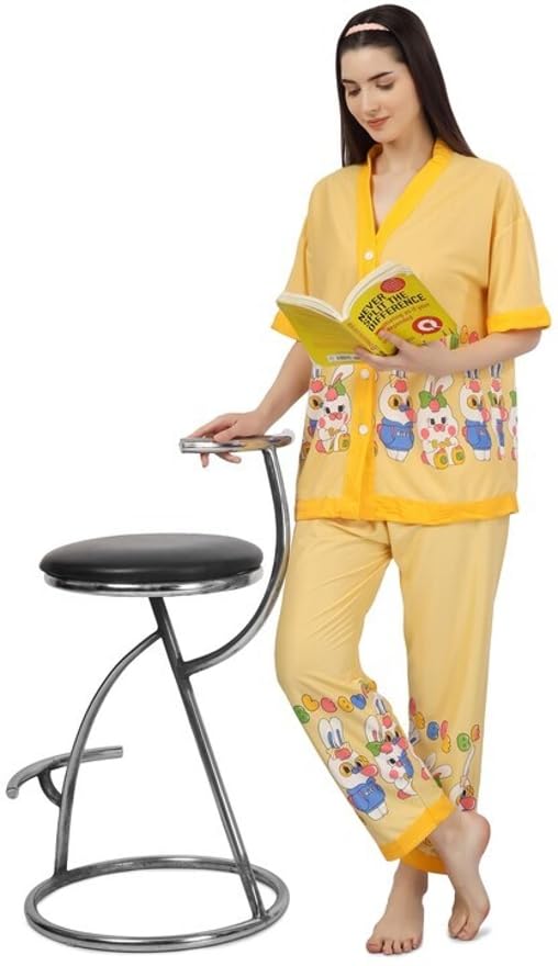 FLOSEE Women’s Printed Top and Pyjama Set – Night Suit Lounge Wear for Women Nightwear/Loungewear/Night Dress