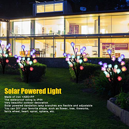 A sixx LED Solar Dandelion Lights Solar Garden Decorative Lights, Waterproof Energy-Saving Adjustable Multi-Scene Yard for Garden Sidewalk(IPL)