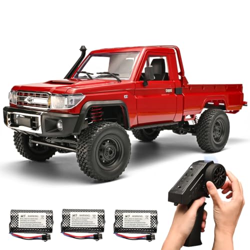 Image of RZAPE RC Rock Crawler 1 /12 RC Crawler Toyota LC79 Off Road RC Truck 4x4 with 2.4GHz Remote Control 280 Brushed Motor All Terrain Rremote Control Truck RTR Proportional Throttle Steering MN-82（Red）
