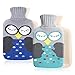 W&auml;rmflasche mit Bezug,Goomp 2 St&uuml;ck 2 Liter W&auml;rmflaschen W&auml;rmflasche Tier f&uuml;r Schmerzlinderung,Kr&auml;mpfe,Hei&szlig; und Kalt Therapie Grau