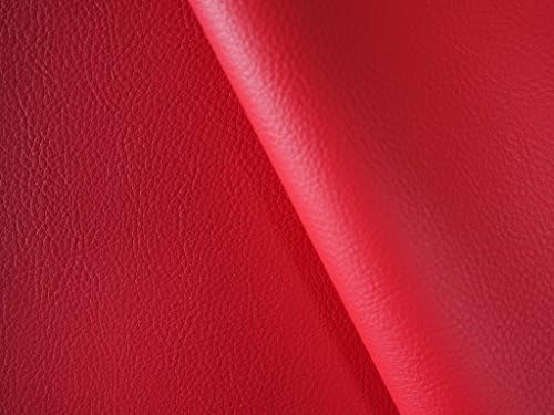 Japanese Faux Leather Full-Grain Look Synthetic Pleather (Japanese Made) 1mm 48 inch Wide x 17 inch Long Soft Smooth Vinyl Upholstery (Red)