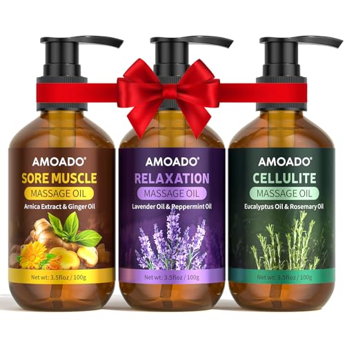 Massage Oil for Massage Therapy, Sore Muscle Massage Oils – 10.5oz, Arnica Oil,Anti Cellulite