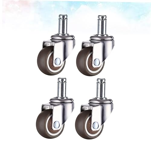 Miniatura 9 de Ciieeo 4 piezas ruedas giratorias silla de oficina ruedas de carro de alta resistencia, rueda de rodillo de repuesto de plástico giratorio plateado