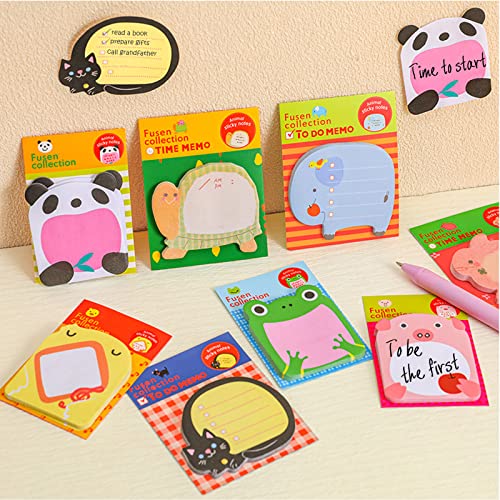 Jatidne 24 Kleine Blöcke für Kinder Mitgebsel Haftnotizen Klebezettel Tier Design Kleine Geschenke für Kinder