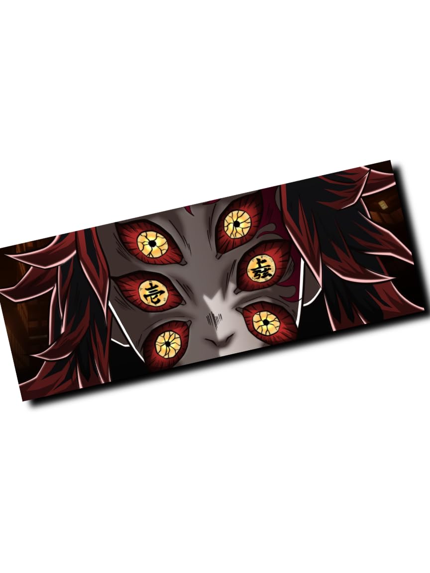 Anime Car Decals, Kokushibo Upper Moon 1 Car Sticker, Waterproof, Anime Peeker Sticker, Vinyl Anime Car Accessories, Laptop, Skateboard, Kaneki Mask Anime Decal Sticker for Car, Truck, Consoles,