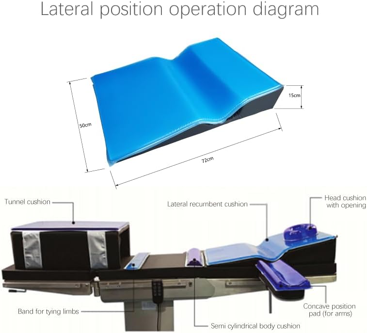 Medical Positioning Cushion, Lateral Surgery Support Pad with Gel, 28x20x6 inches, Blue