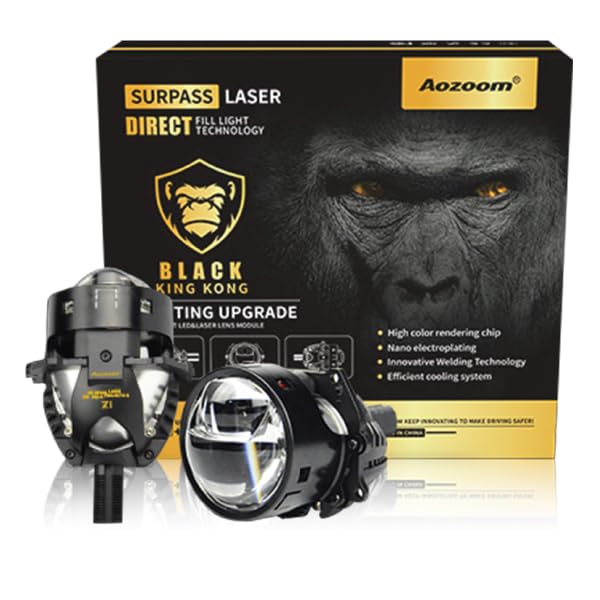 Image of Aozoom King Kong Laser Projector Bi-LED Headlight Lens | Natural White | IP65 Waterproof Car Headlamp Upgrade