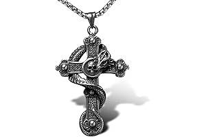 Skull and Cross Necklace with Stainless Steel Chain