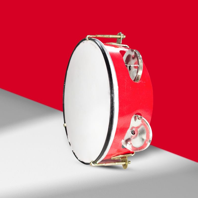 Dafli Musical Instrument | Durable Multicolor Tambourine 6 inch Hand Percussion | Khanjari Dafli | Hand held Dapli | Dafli for Bhajan, Kirtan & Pooja (Size : 6inch | Weight : 145gm)-image-3