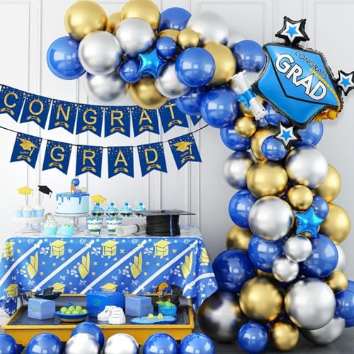 Save 20% on Blue Silver Graduation Balloon Arch Kit - Image 2