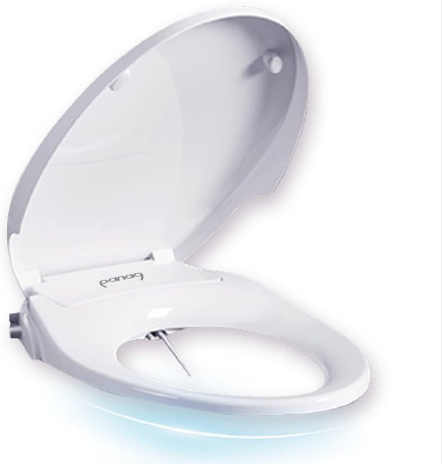 Panaq P-USA106 Non-Electric Bidet Toilet Seat for Elongated Toilet, Dual Retractable Self Cleaning Nozzles, Adjustable Water Pressure, Strong Sittable Lid, Easy Installation