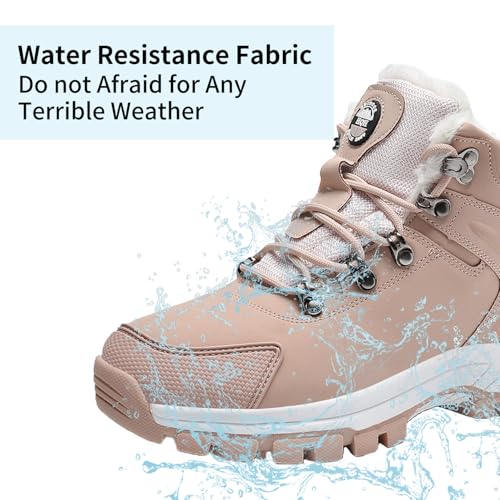 Image of MEHOTO Men Women Warm Snow Boots, Soft Warm Sole Fur Lined Waterproof Anti Klip Winter Ankle Hiking Climping Walking Booties