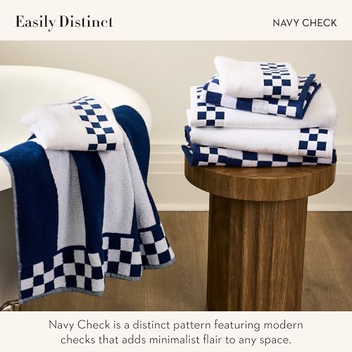 Image of MACKENZIE-CHILDS Cotton Hand Towel, Blue-and-White Navy Check