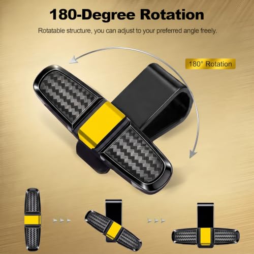 Image of Konohan 8 Pack Sunglasses Visor Clip Holders for Car, Double Glasses Mount Hanger Ticket Card Clip, 180 Degree Rotational Car Visor Accessories for Eyeglasses(Gold)
