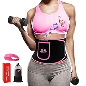Stomach Sweat Band for Women – Sweat Waist Trimmer Belt Workout Waist Trainer Neoprene ab Wrap with Pocket