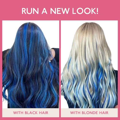 Image of WENNALIFE Tape in Hair Extensions Human Hair Blue Tape in Extensions, 10pcs 30g 20 inch Remy Invisible Tape Ins Straight Colored Soft Real Human Hair Tape in Extensions Refill Set Extensions