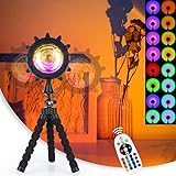 Sunset Lamp LED Projektionslampe mit USB 360° Drehung Sonnenuntergang Lampe Stehlampe Party licht sonnenlicht lampe Stehleuchtefür Fotografie Stativbasis room decor