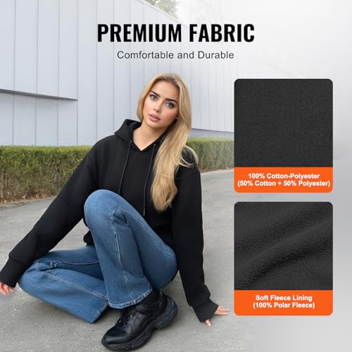 VEVOR Heated Jackets for Women Men with Battery Pack 7.4V, Heated Hoodie with 5 Heating Zones, Winter Outdoor Heated Coat4