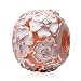 925 Sterling Rose Charm Flower Charm Love Charm Anniversary Charm Valentine Charm Birthday Charm for Pandora Charms Bracelet (Rose Gold)