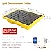 Industrial Oil Spill Containment Tray, Low Profile Plastic Pallet with Drain, 49x35.5x9.5 cm, Ideal for Laboratories and Drum Storage, Durable Spill Prevention Platform