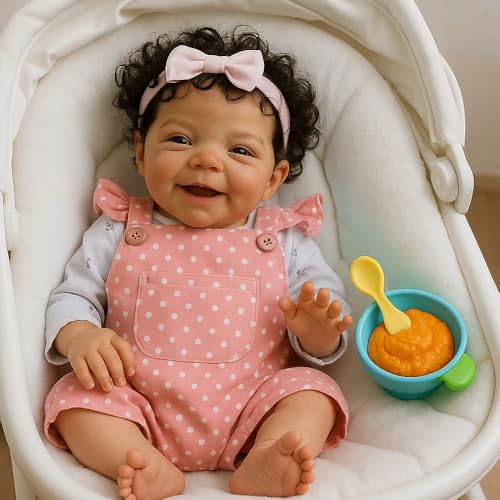 Anano Muñeca Reborn Bebé Negra 20 Pulgadas Silicona miniatura 4