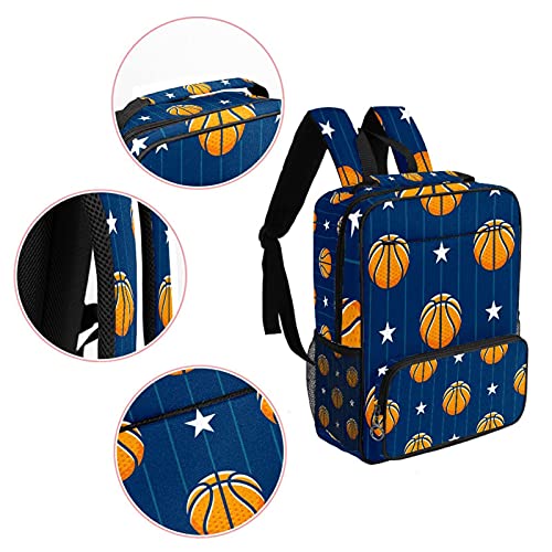 Sac à dos ordinateur décontracté à motif étoiles de basket pour le travail - 4