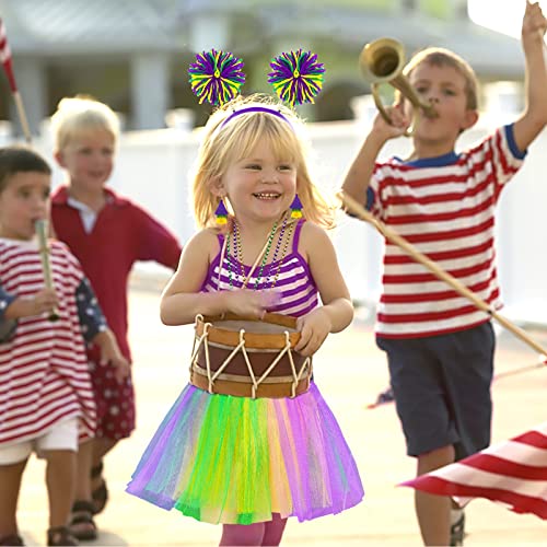 Dolkoic Mardi Gras Tutu Set With 80S Carnival Headband And Earring,Mardi Gras Costume Accessories Set For Women Girls For Parades Photo Props Dance Party #TOP5
