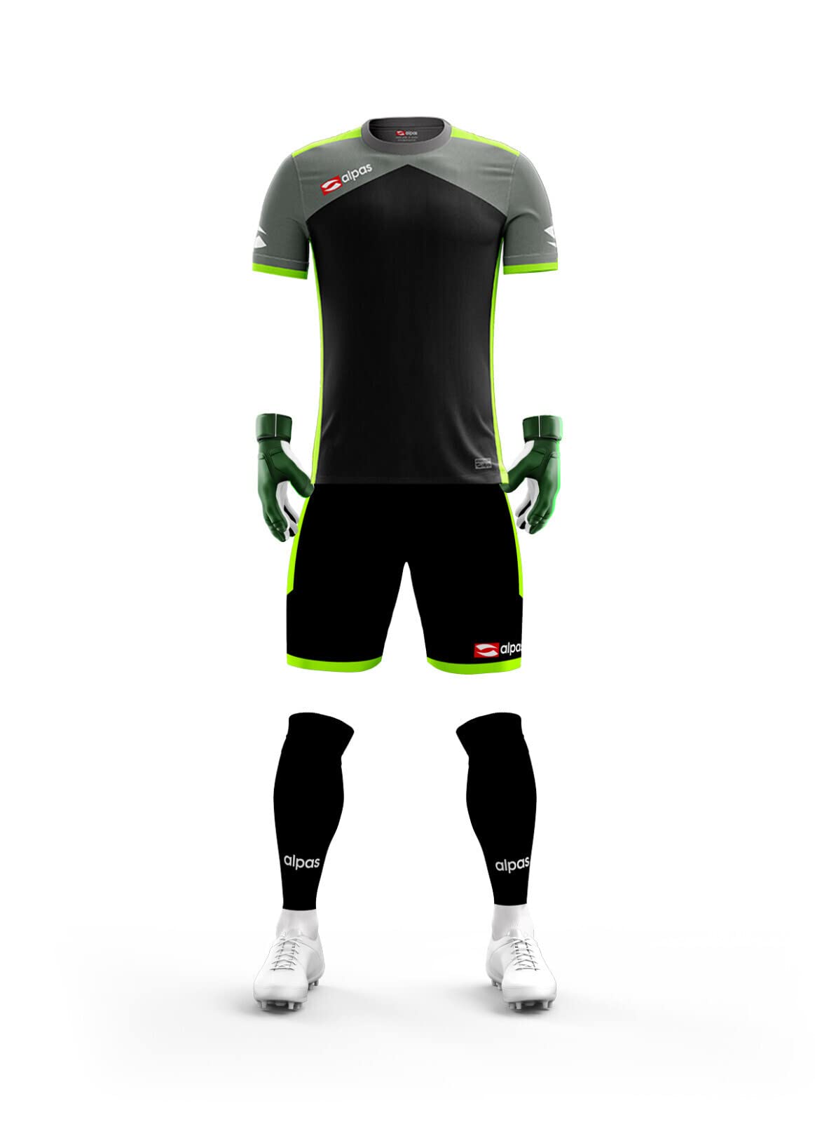 alpas Torwartset Kurzarm (Trikot + Hose + Strümpfe) / 8 Farben & alle Größen