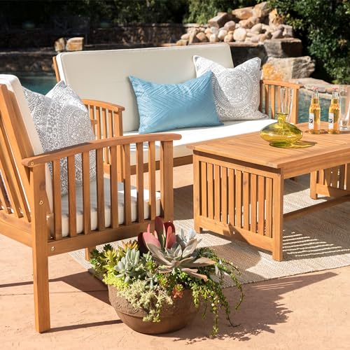 Christopher Knight Home 237012 Carolina Outdoor Acacia Sofa Set thumb #6