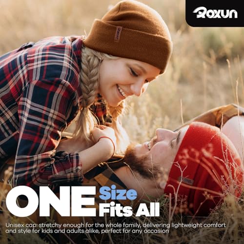 Image of ROXUN Beanie for Men /Women Winter Hat Soft Warm Unisex Skull Stocking Cap | cuffed beanie,stretch-knit fit ,suits daily wear,hiking, skiing cycling