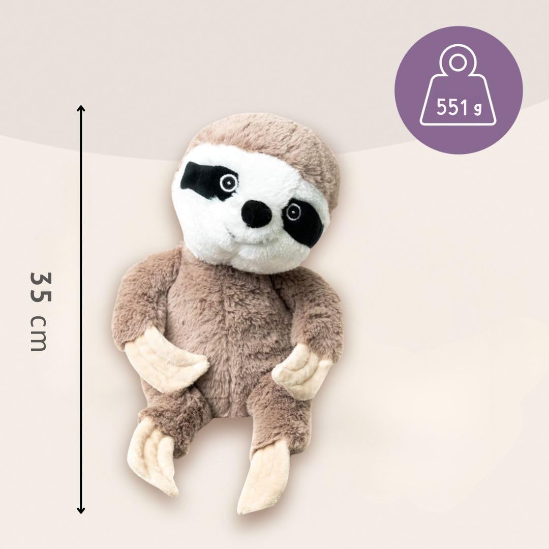 Habibi Plush Premium – 1947 leniwiec, z wyjmowaną poduszką z ziarnami – termoizolująca/poduszka rozgrzewająca do podgrzewania w kuchence mikrofalowej/piekarniku..