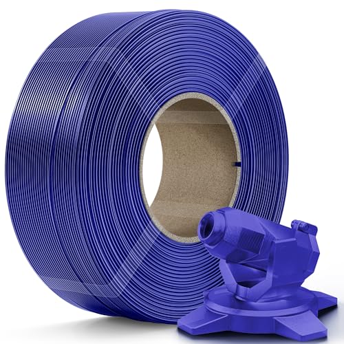 Image of Creality PETG Filament Refill 1.75mm 3D Printer Filament, 1kg (2.2lb) Refilament for Bambu Lab Reusable Spool, Dimensional Accuracy ±0.03mm, Transparent Blue