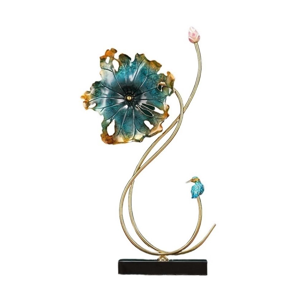 hongchenke34 Home decoration Lotus Leaf and Bird Shape Crafts Personalized Light Luxury Copper Decorative Ornaments