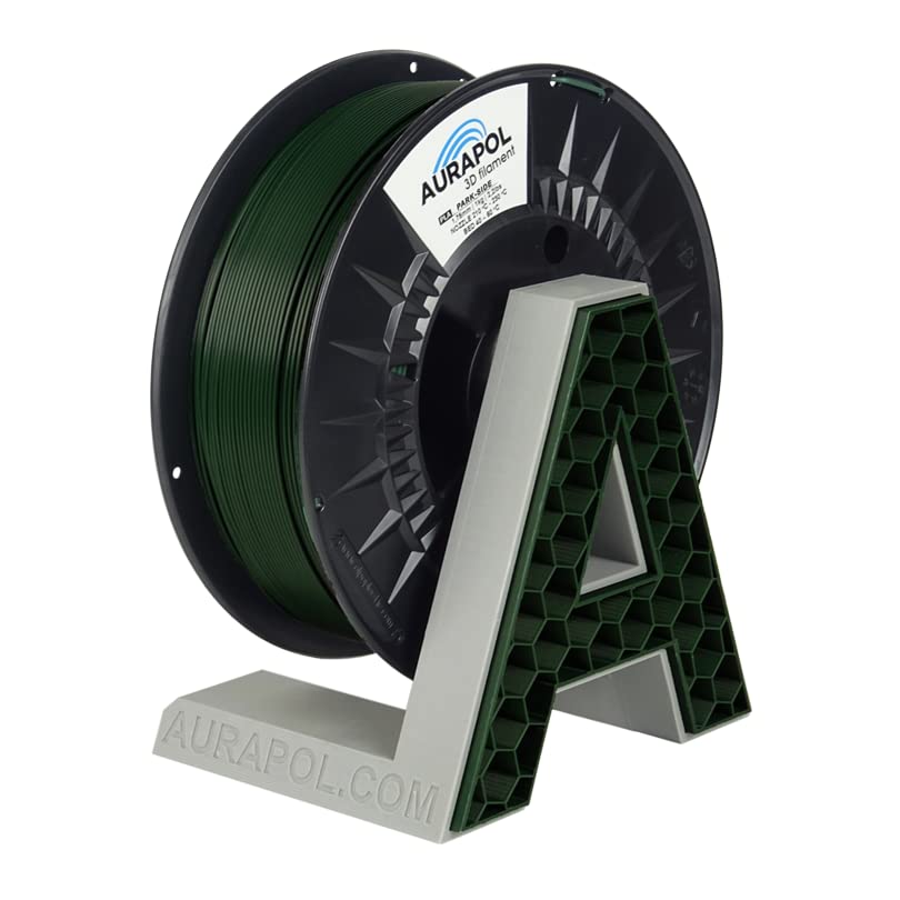 AURAPOL Filament PLA 3D 1.75, PLA 1 kg, Matériaux de filament pour impression 3D, Vert Foncé Park Side, Filament Imprimante 3D, Précision 1,75 mm +/- 0,02 mm, QUALITÉ ABORDABLE