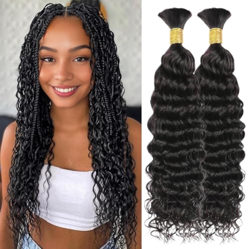 Tissage Bresilien Human Braiding Hair 18 18 Pouces Water wave Boho Braids Human Hair Bulk Hair Extensions No Weft Tissage Cheveux Humain Naturels Meches...