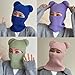 Fall Winter Balaclava Hat Full Face Mask Fashion Bear Ear Hat Solid Knit Skull Beanie Outdoor Warm Balaclava for Men Women (US, Alpha, One Size, Black)