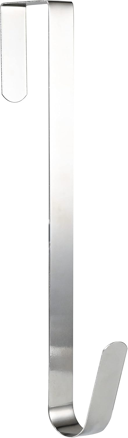 RN'D Over Door Wreath Hanger Hook - Thin Metal Overdoor Wreath Holder Seasonal Hanger Hooks for Front or Back Door (White, 12")