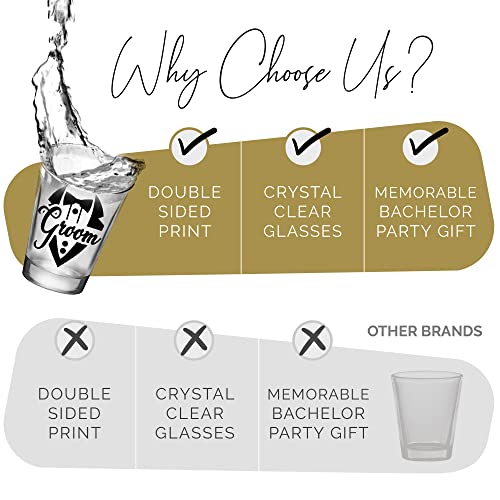 Groom And Groom's Crew Bachelor Party Shot Glass Set, 1 Groom And 11 Groomsman Shot Glasses Bachelor Party Decorations And Groomsmen Gifts, Team Groom Proposal, Bachelor Party Favors For Men -1.75Oz #TOP7