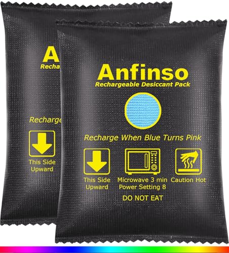 Anfinso Rechargeable Car Dehumidifier Silica Gel Desiccant (2 Packs)