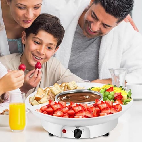 Set eléctrico de fondue para chocolate 25W con 10 tenedores miniatura 3