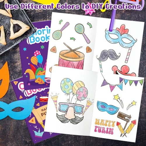 Image of Bulk Purim Coloring Books, 24Pcs Happy Purimi Mini Drawing Booklet for Kids