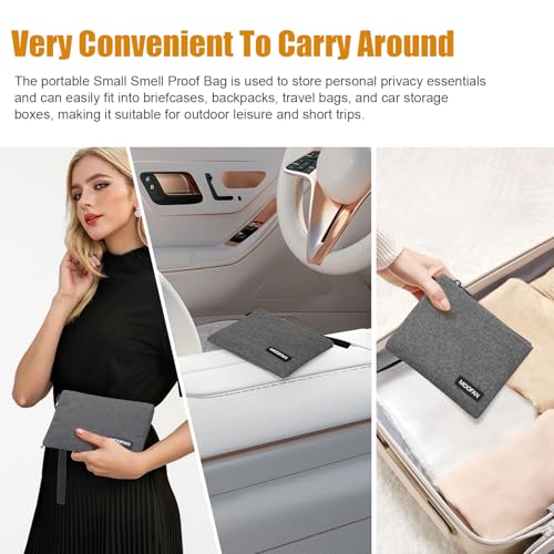 Portable Small Smell Proof Bag - Portable Small Smell Proof Pouch Help Absorb and Lock in Odors Making Them The Perfect Choice for Storing Tobacco Related Accessories and Medical Essentials(Black)2