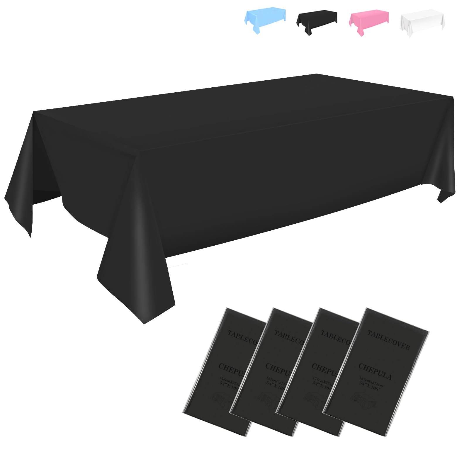 Set 2 Tovaglie Festa Impermeabili 137x274cm - Nera E Oro Per Compleanni, Natale E Picnic - Foto 11