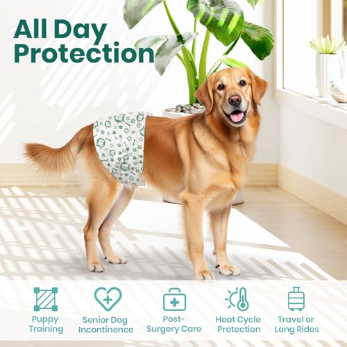 Image of Dog Diapers for Male Dogs: Leakproof, Adjustable, Soft, and Breathable Disposable Diapers for Male Doggie - Perfect for Incontinence, Training, and Travel - 50 Pack Size XL