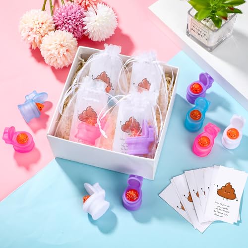 HyDren 12 Sets Funny Poo Gifts Mini Poop Stress Balls with Support Cards Bags Poo Party Favors Positive Toilet Gag Gifts for Employee Coworkers Friends Office - Image 5