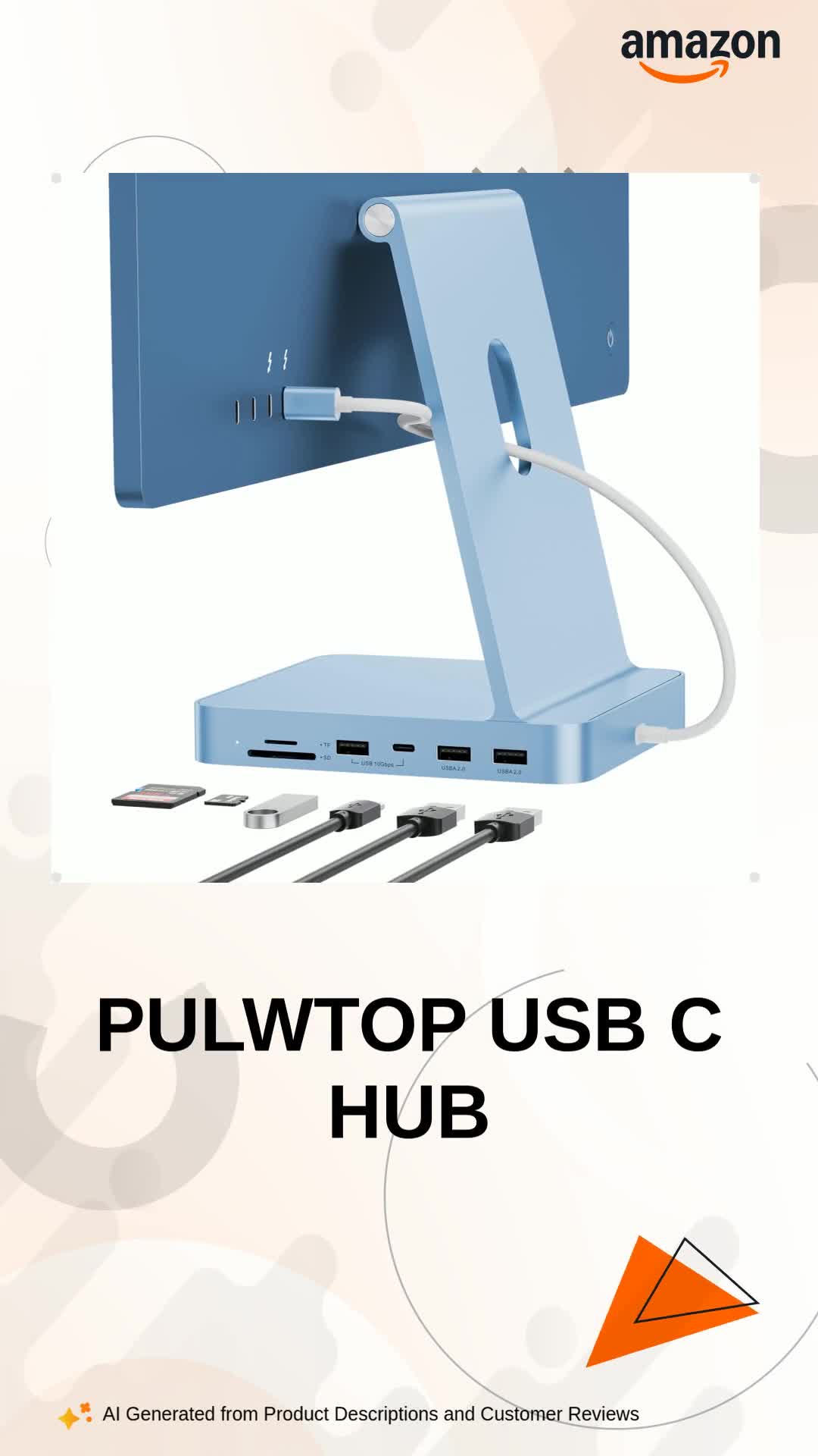 PULWTOP USB C HUB for iMac 24 inch 2021/2023/2024, USB Hub Adapter