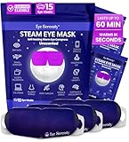 Steam Eye Mask, Self Heating Warm Compress for Dry Eyes I Heated Fast Relief for Stye, Puffy Sensitive Eyes - Moist Heat, Valentine's Day Gifts for Her and Him, Sleep, Travel & Relaxation Gifts