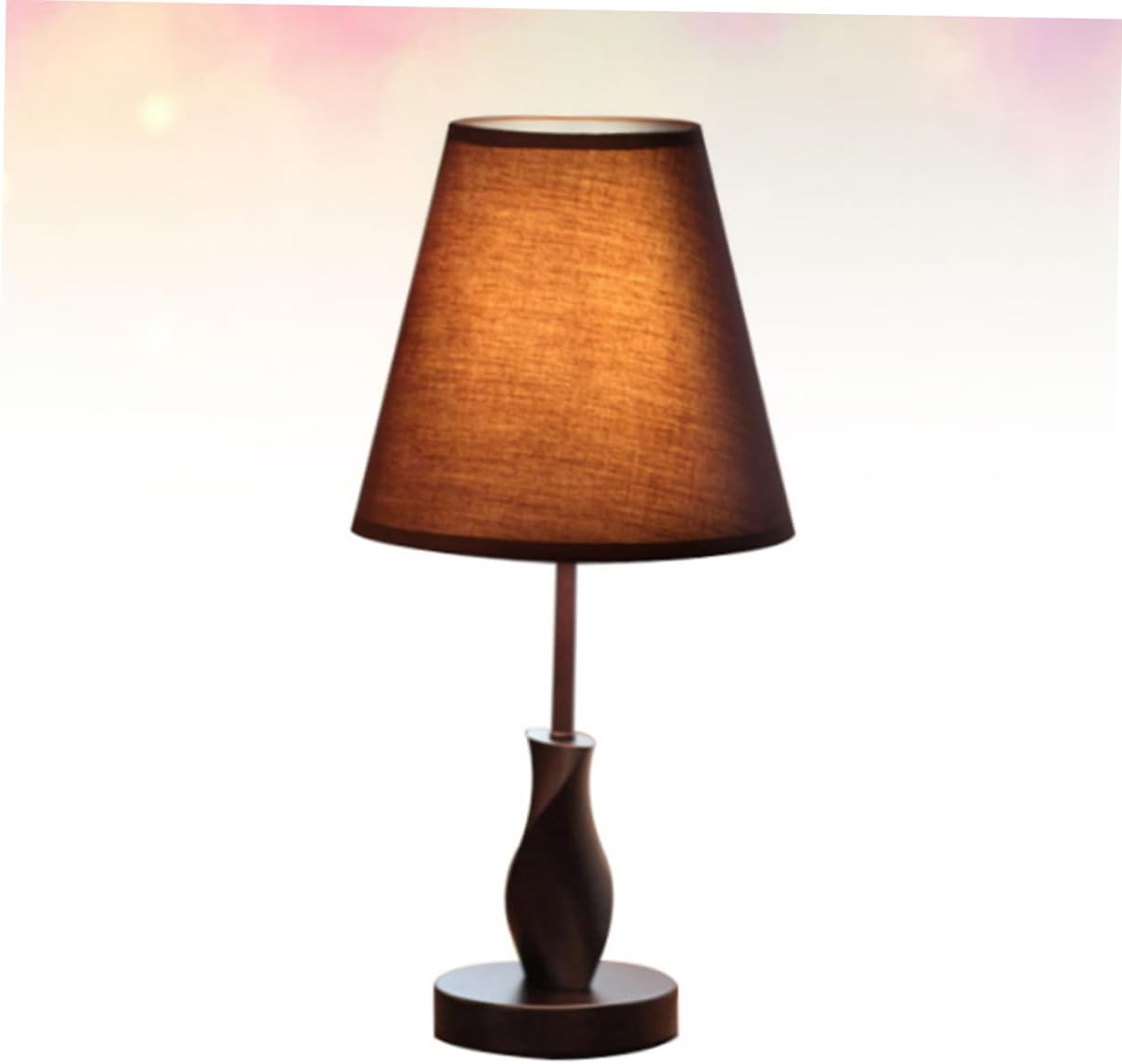 Modern Solid Wood Fabric Desk Lamp Dimmable Table Lamp for Home Office with Us Plug