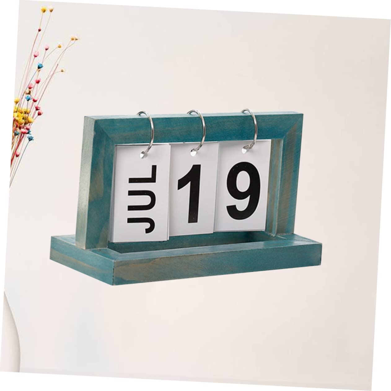 3St Bürokalender tischkalender bürodeko Wohnkultur home decor büro zubehör bürogadges blaue Desktop-Kalender kreativer Kalender Heimkalender Kalender aus Holz Bambus Blue