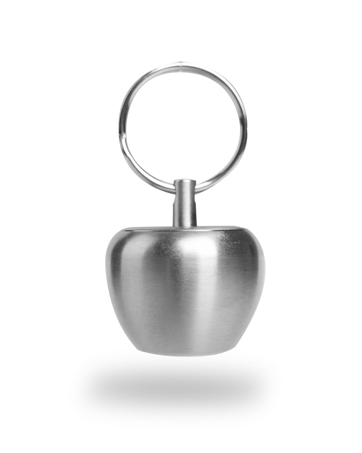 TIKIDESIGNTKM1 Small Pill Box Keychain Pill Container Stainless Steel Mini Apple-Shaped Pill Case, Waterproof Metal Pill Organizer for Travel, Camping and Outdoor
